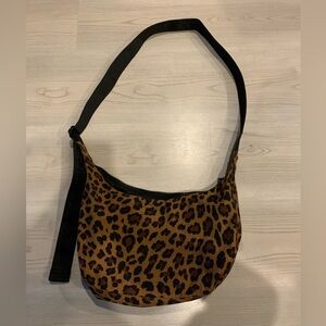 EUC Baggu Leopard Medium crescent bag